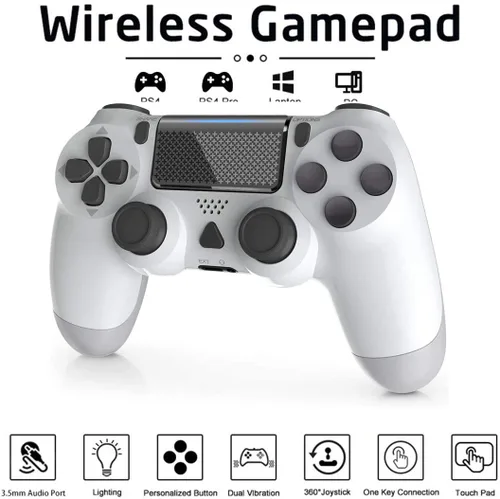 Vista 4 de 2 Pack Wireless Controller for PS-4 Compatible with P4 ProSlim Console with Charging Cable Wireless Joystick P-4 Remote Controller with Motion
