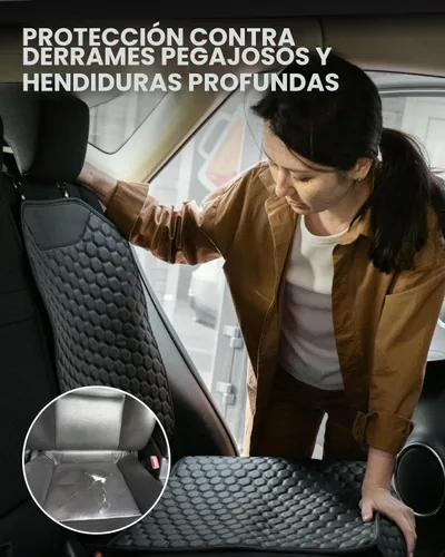 Vista 9 de Owleys Protector de Asiento de Coche de Cuero Premium para Asiento de Coche Infantil, Cubierta de Asiento de Coche contra Rasguños y Suciedad Negro
