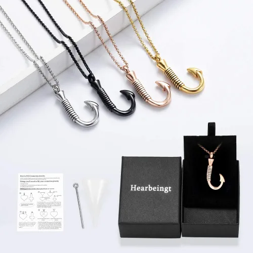 Vista 7 de Hearbeingt Joyería de cremación para cenizas collar conmemorativo hecho con acero inoxidable colgante de recuerdo para hombres y mujeres