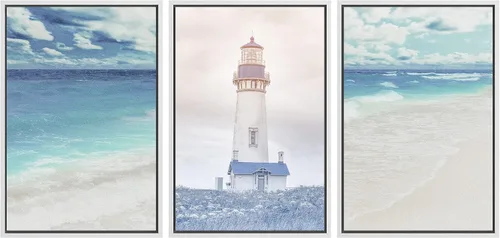 Vista 22 de SIGNWIN Lienzo enmarcado para pared, vista aérea de palmeras tropicales en un cielo azul, fotografía del océano costero, arte moderno, panorámico