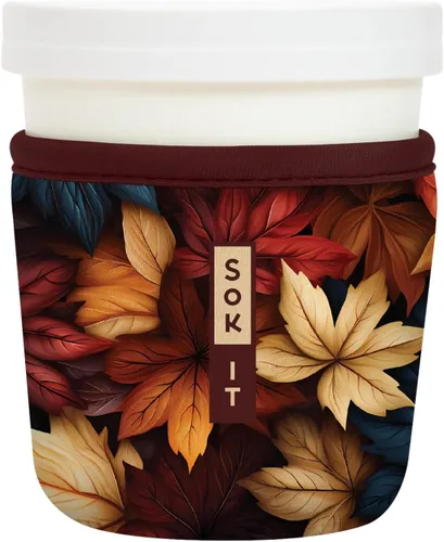 Vista 78 de Sok It IceCreamSok - Funda de neopreno aislada (flores abstractas, pintas de helado cónicas)
