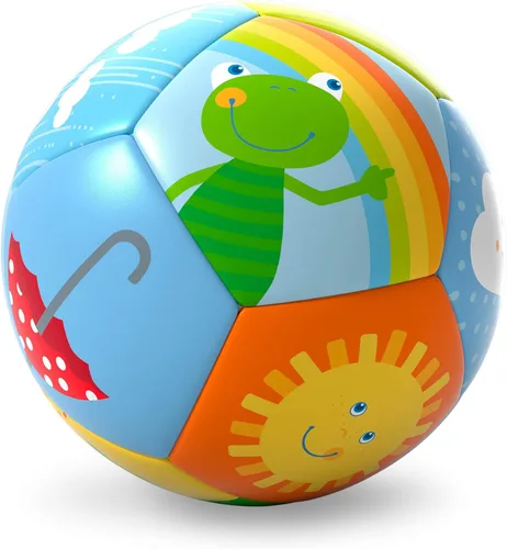 Vista 10 de HABA Pelota suave para bebé, tiempo boca abajo y juego sensorial, pelota de juego infantil de 4.5 pulgadas, ideal para gatear, para bebés de 6 meses