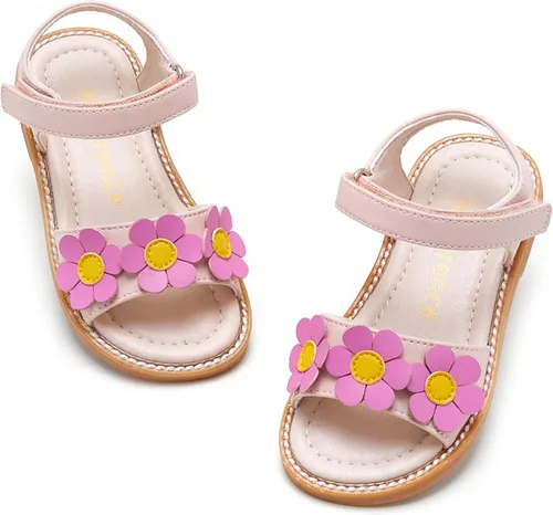 Vista 11 de Kiderence Sandalias de niña de las flores para niñas pequeñas, zapatos de Ck303 Oro