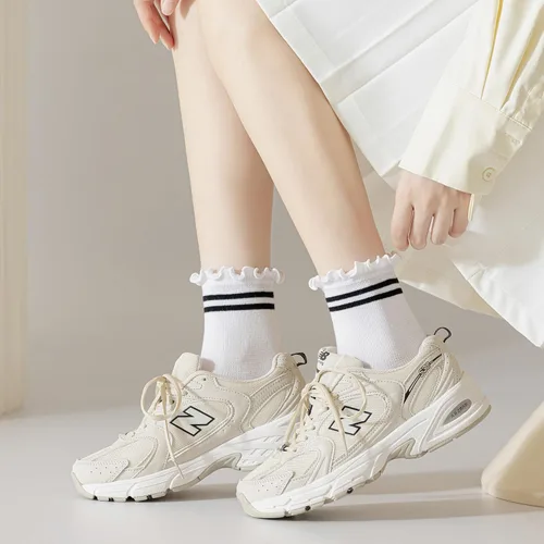 Vista 3 de Mcool Mary Womens Socks, Ruffle Turn-Cuff Casual Ankle Socks Breathable Cool Knit Cotton Lettuce Crew Frilly Sock 6 Pack