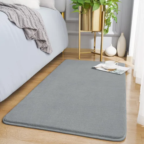 Vista 46 de Amearea Alfombra moderna lavable de 2 x 4 pies, color negro, alfombra de área pequeña para dormitorio, sala de estar, alfombra de espuma