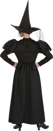 Vista 6 de Fun Costumes Disfraz de bruja malvada de mago de Oz para mujer, disfraz de bruja malvada del oeste para cosplay aterrador y Halloween