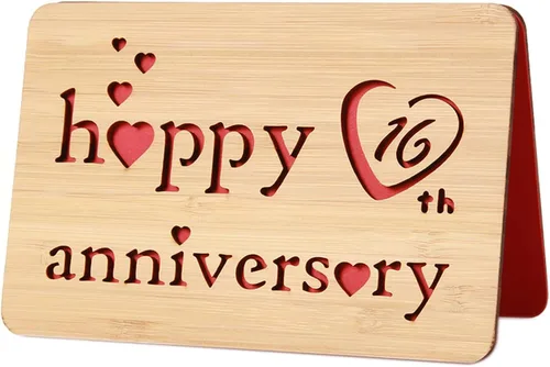 Vista 37 de Tarjeta de felicitación de madera para el primer aniversario, hecha a mano, 1 año, aniversario de boda, tarjeta de primer aniversario para ella, él