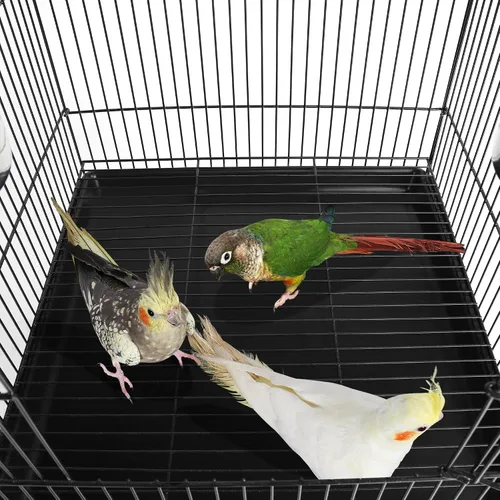 Vista 7 de Yaheetech - Jaula de pájaros de 57 pulgadas con parte superior abierta y ruedas para loros de tamaño mediano, cacatúas, caique, cotorras, cuello