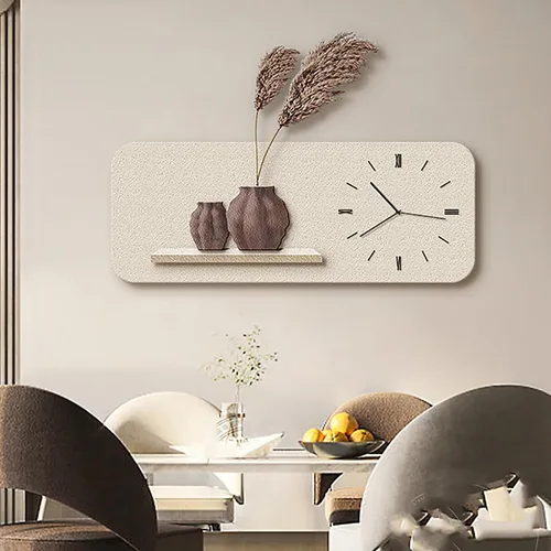 Vista 5 de Living Room Decoration Wall Clock, Modern Minimalist Restaurant Decoration Painting Table Hanging Wall Clock(60 * 23)