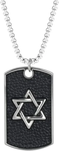 Vista 5 de DOHAOOE Hip Hop - Collar con colgante punk para hombres y mujeres cadena de acero inoxidable de plata y acero de titanio Acero de titanio Acero