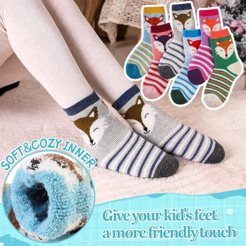Vista 68 de Eocom 6 pares de calcetines de invierno cálidos de lana para niños y niñas