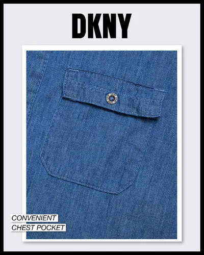 Vista 5 de DKNY Camisa de niño - Camisa de manga corta con botones (talla 8-20)