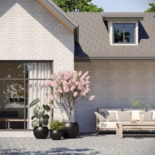Vista 18 de DTY Fiberstone - Maceta tipo globo para interiores y exteriores, maceta esférica ligera para olivo, Monstera y palma, piedra de fibra de vidrio