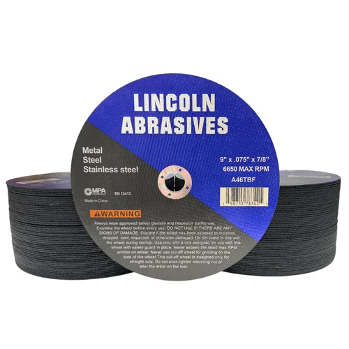 Vista 25 de Paquete de 25 ruedas de corte de 4.5" Lincoln Abrasives .040" Metal y acero inoxidable