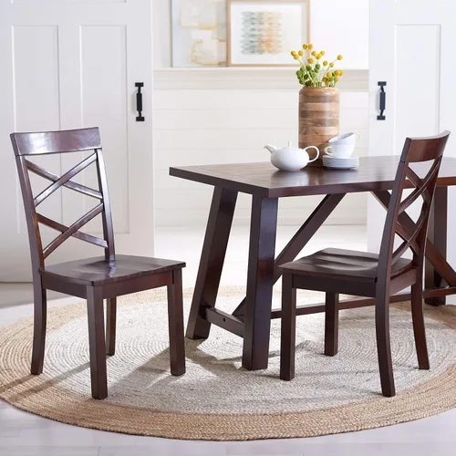 Vista 7 de Safavieh Home Collection Ainslee - Silla de comedor marrón de 18 pulgadas (juego de 2)