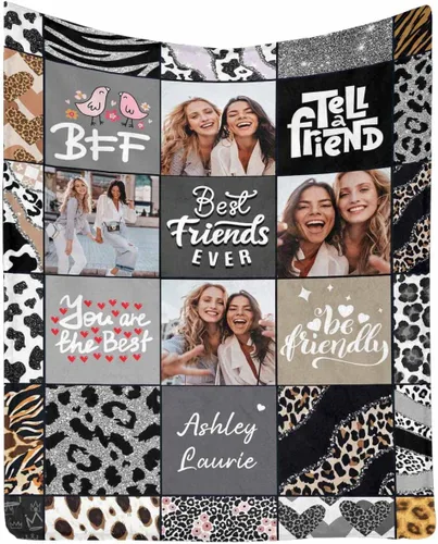 Vista 12 de Regalos de cumpleaños para mujeres, manta de amistad personalizada con tus fotos, manta personalizada con mis propias imágenes para hermanas