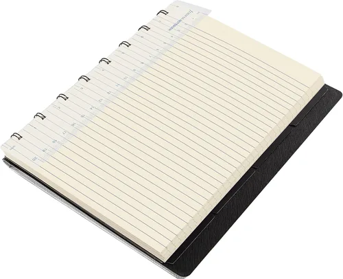 Vista 5 de Filofax B115076U - Cuaderno metálico Saffiano recargable, tamaño A5, 112 páginas móviles de color crema, incluye 4 índices (uno con bolsillo)