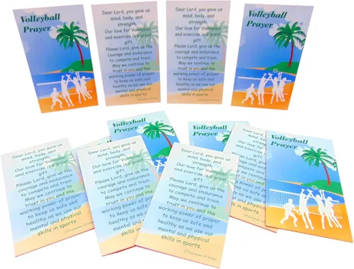 Vista 6 de Westmon Works Paquete de 10 tarjetas de oración de voleibol para jugadores hechas en Estados Unidos