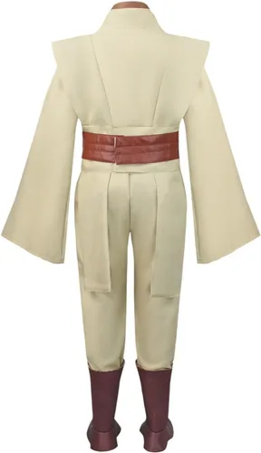 Vista 4 de Vecborn Disfraz de Jedi para niños, túnica de caballero con capucha, conjunto completo de Anakin, uniforme de Halloween SW Cosplay