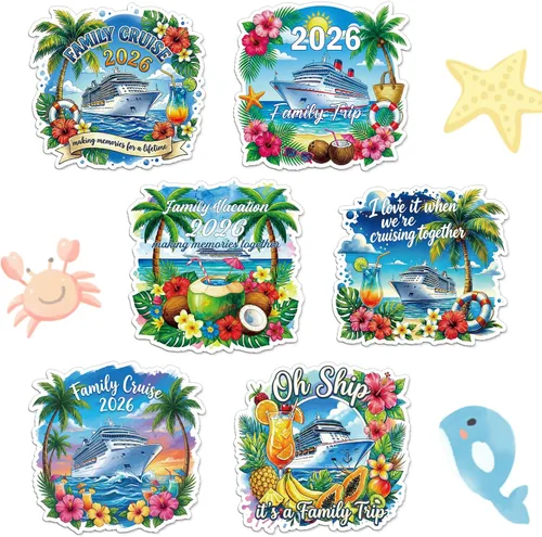 Vista 17 de Wxiben - Decoraciones magnéticas grandes para puerta de crucero, 6 unidades, decoración de puerta de crucero de navegación marítima, divertidos