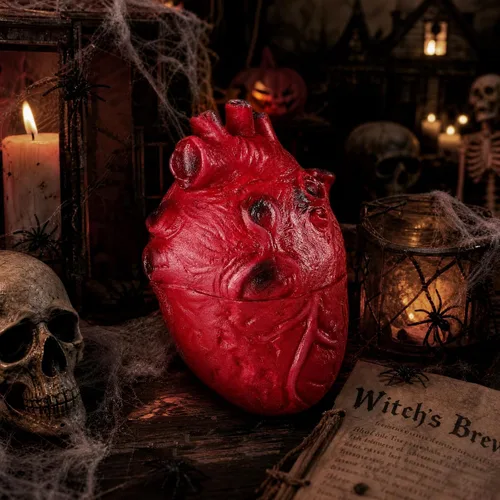 Vista 5 de PRETYZOOM - Corazón falso, accesorio de corazón realista para Halloween, 5.9 x 3.5 pulgadas