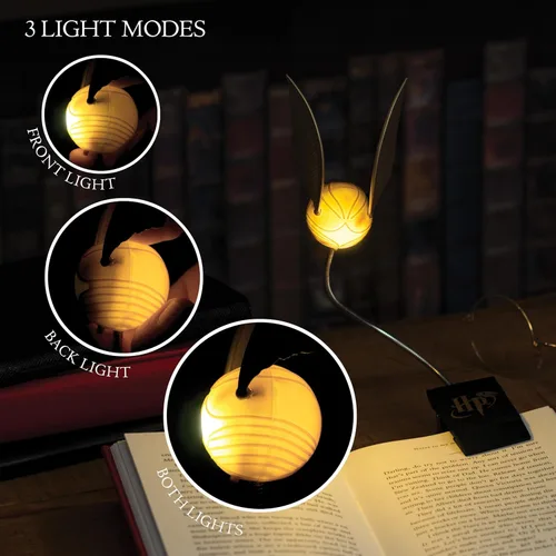 Vista 2 de Paladone Luz de lectura temática de Harry Potter Golden Snitch con clip Lumi Funciona