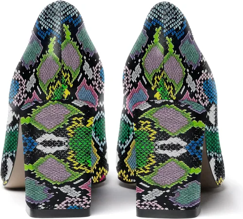 Vista 4 de WAYDERNS Zapatos de tacón alto con puntera cuadrada para mujer, de 3 pulgadas