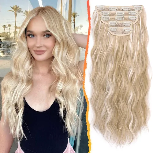 Vista 14 de BARSDAR Extensiones de cabello ondulado con clip negro marrón - 14 pulgadas, extensiones de cabello corto ondulado con clip para mujer - 5 piezas