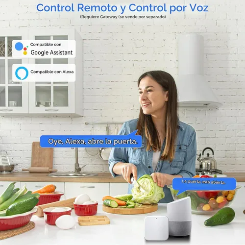 Vista 7 de Cerradura inteligente para puerta de entrada sin llave con asa, cerrojo Bluetooth para puerta delantera con huella digital, control de aplicación