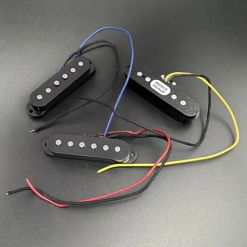 Vista 7 de MAXCHEER Alnico - Pastillas de 5 Strat para guitarra eléctrica Strat Squier para guitarra eléctrica Strat Squier (negro)
