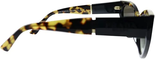 Vista 3 de Prada PR 03WSF 01M0A7 - Lentes de sol de plástico color negro y Havana lentes degradadas grises