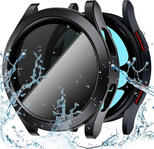 Vista 25 de Goton - Funda impermeable para Samsung Galaxy Watch 5 y 4 y FE, protector de pantalla de 40 mm con vidrio templado, 1 paquete de funda dura de PC