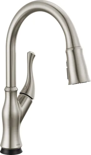 Vista 11 de DELTA Ophelia - Grifo de cocina de oro cepillado con pulverizador extraíble, grifo de fregadero de cocina de un solo agujero moderno, una sola