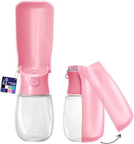 Vista 15 de WePet Botella de agua plegable portátil para perros, dispensador de agua para cachorros con alimentador para beber, 12 onzas, resistente a altas