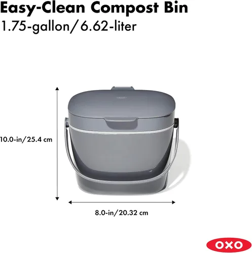Vista 2 de OXO Good Grips - Contenedor de compost fácil de limpiar, carbón (1,75 galones)