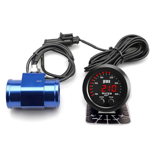 Vista 31 de Universal 52mm Medidor de Temperatura de Agua 0-300F (-17~187C) Electrónico LED Digital Azul DC12V para Automóvil con Adaptador de Sensor