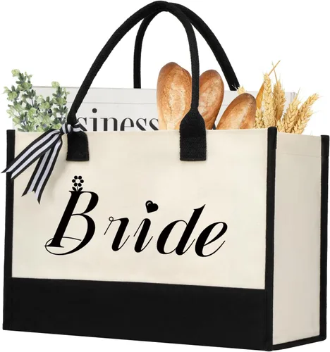 Vista 19 de shenee Initial Canvas Tote Bag, Personalized Beach Bags Gift for Women