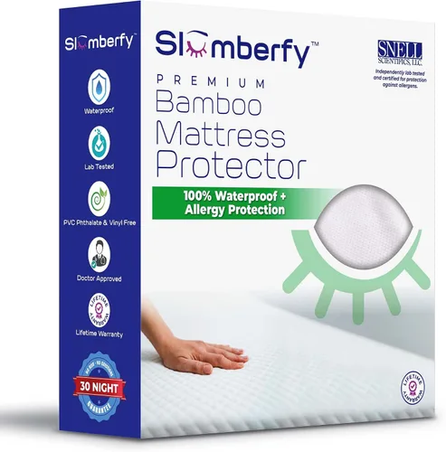 Vista 8 de Slumberfy - Protector de colchón impermeable tamaño individual Viscosa de bambú