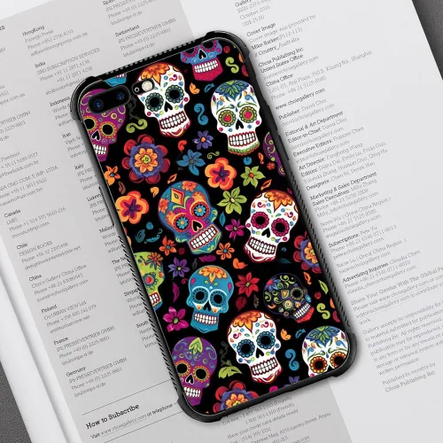 Vista 32 de Funda compatible con iPhone 8, a prueba de golpes, antiarañazos, bandera de ciervos de cola blanca de grano de madera estadounidense