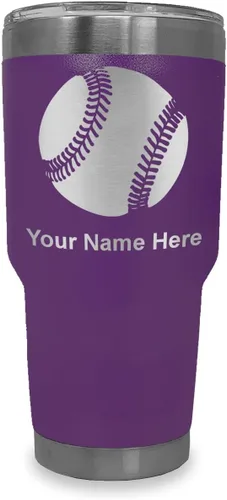 Vista 9 de LaserGram Vaso personalizado de 20 onzas, pelota de béisbol (verde camuflado)