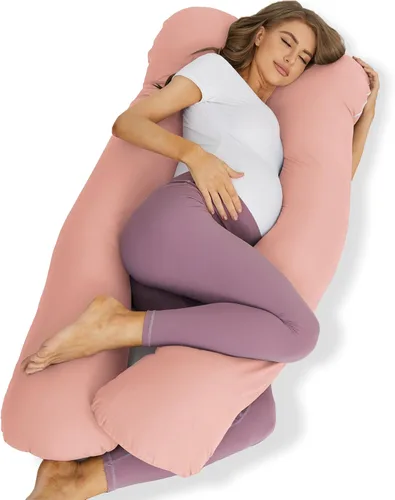 Vista 7 de ZZZhen Almohada de embarazo para dormir, almohada de maternidad en forma de U – 56 pulgadas con funda extraíble de microfibra gris, multiuso