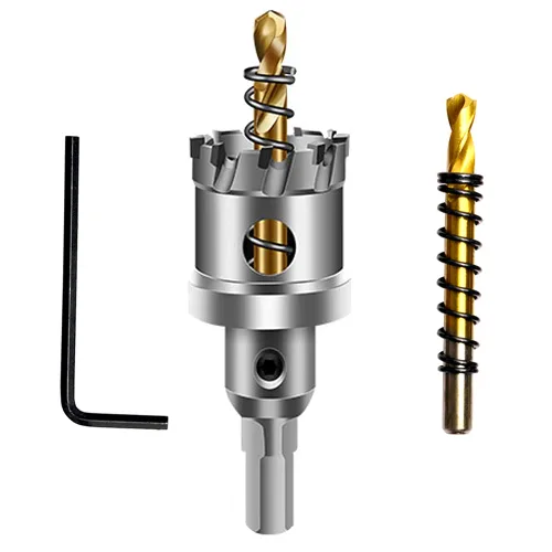 Vista 21 de ASNOMY Broca de sierra perforadora con punta de carburo de tungsteno para metal duro, cortador de sierra de agujero T.C.T de 1/2 pulgada con 2