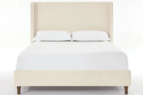 Vista 9 de Base de cama tapizada tamaño Queen, cabecera acolchada de 54" con respaldo geométrico, plataforma tapizada para dormitorio de niños, adolescentes