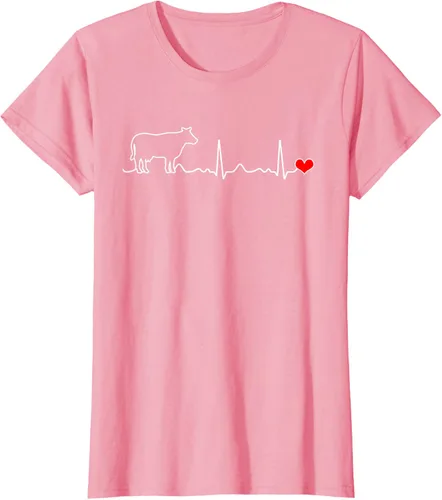 Vista 16 de Camiseta de paciente con corazón I Love My Cow Valve EKG Heartbeat Heart Pacient, Negro, S