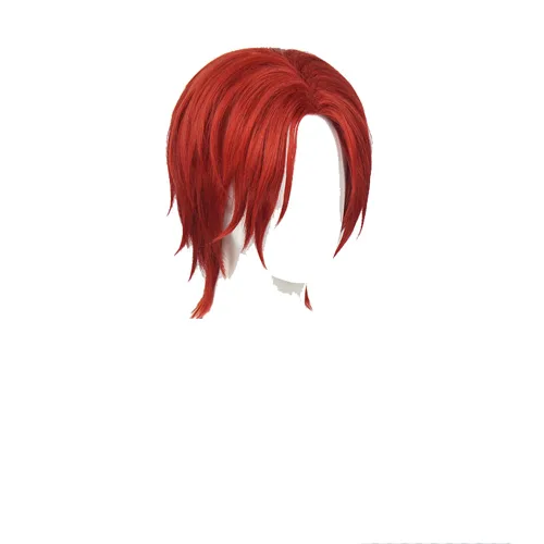 Vista 3 de Shanks - Peluca corta de anime roja para fiesta de Halloween