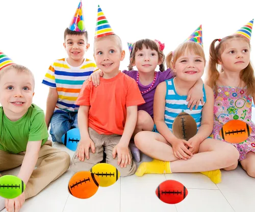 Vista 7 de Paquete de 12 mini fútbol inflable de 6.3 pulgadas, deportes, rugby, fútbol, piscina, playa, juguetes con bomba para juegos deportivos en interiores