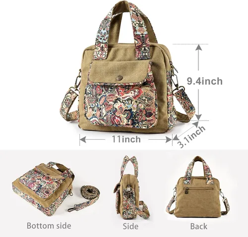 Vista 2 de Black Butterfly Bolsa de hombro de lona de alta calidad bolsa con asa superior para mujeres y niñas estilo ligero y pequeño