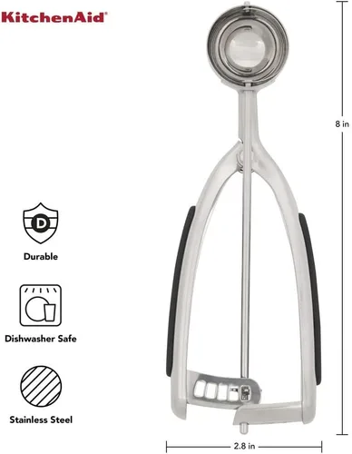 Vista 4 de KitchenAid Juego de 3 cucharas para masa de galletas, color negro