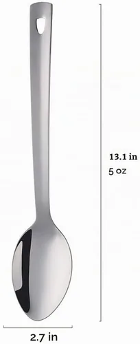 Vista 6 de dongbo - Juego de 6 cucharas para servir bufé de acero inoxidable de 13 pulgadas con mango largo para catering, color plateado
