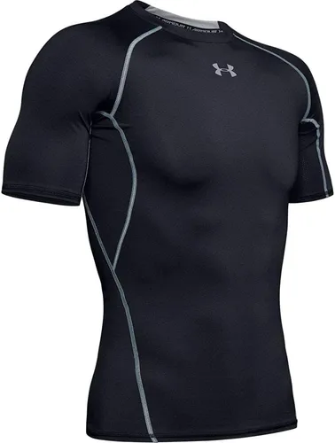 Vista 6 de Under Armour HeatGear Armour - Camiseta de compresión de manga corta para hombre Negro (001)/Acero
